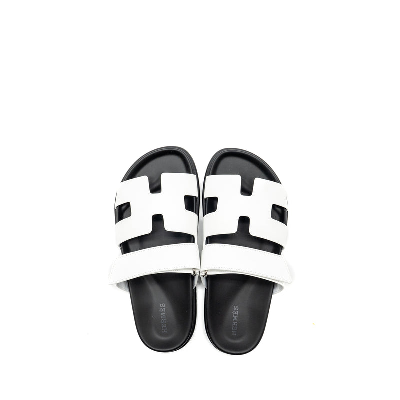 Hermes Size 37 Chypre Sandals White