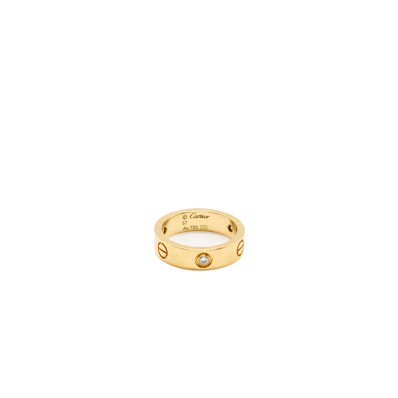 Cartier Size 57 Love Ring Yellow Gold / 3 Diamonds