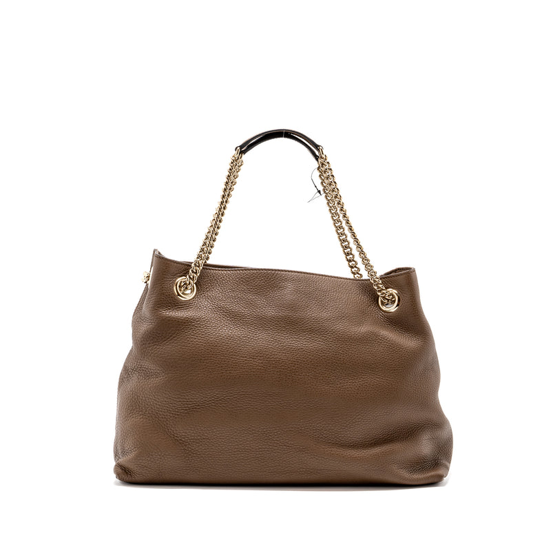 Gucci disco tote bag calfskin brown LGHW