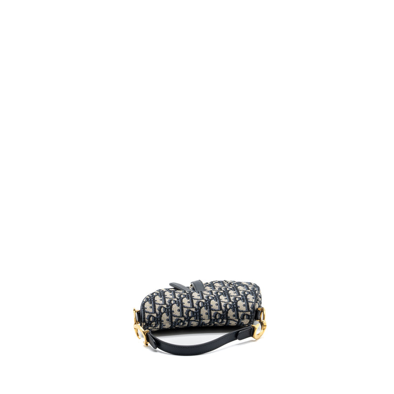 Dior Mini Saddle Bag Blue Oblique Jacquard GHW