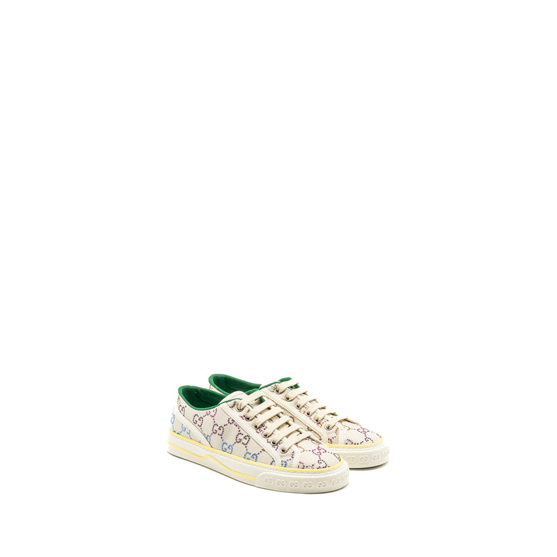 Gucci Size 37 Tennis 1977 Sneaker GG Logo Crystal Multicolour