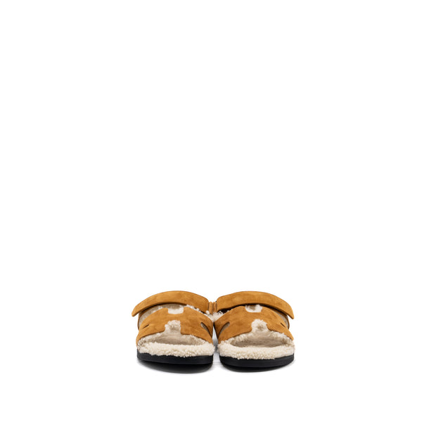 Hermes size 41 chypre sandal calfskin / shearling gold