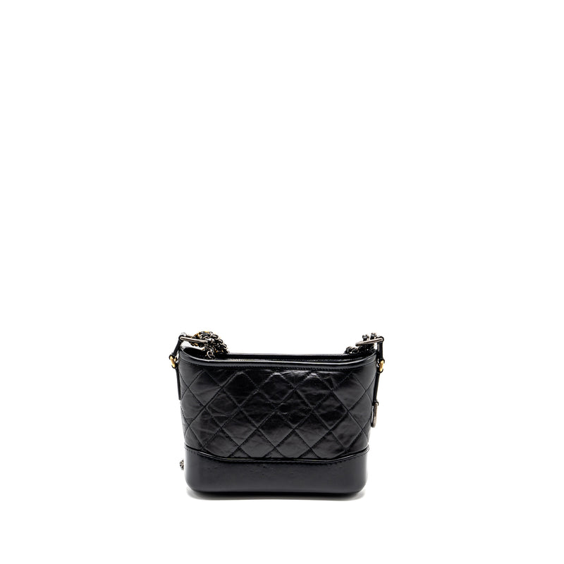 Chanel Small Gabrielle Hobo Bag Calfskin Black Multicolour Hardware