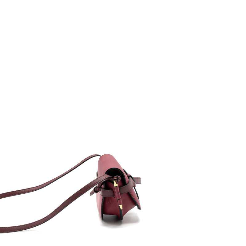 Loewe mini gate bag calfskin multicolor raspberry GHW