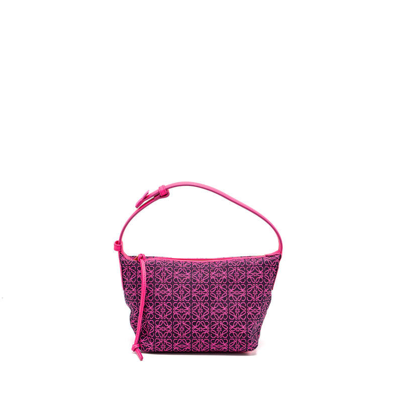 LOEWE Small Cubi Bag Anagram Jacquard/Calfskin pink/ black GHW