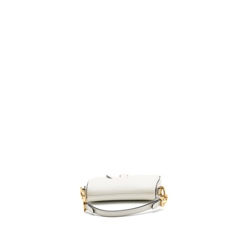 Dior Mini Saddle Bag Calfskin White GHW