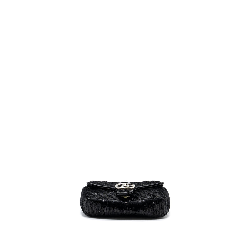 Gucci Mini GG Marmont Matelasse Bag Sequin Black SHW