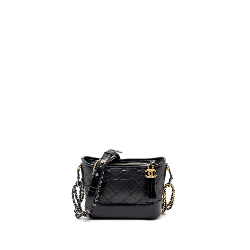 Chanel Small Gabrielle Hobo Bag Calfskin Black Multicolour Hardware