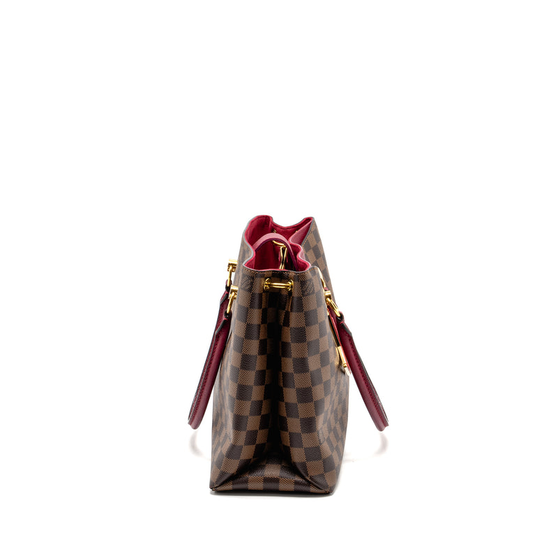 Louis Vuitton Riverside Tote Bag Damier Ebene Canvas Red/Brown GHW