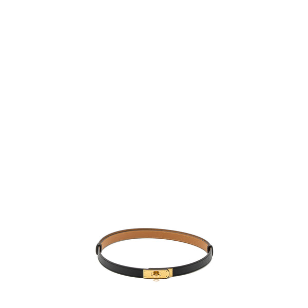 Hermes Kelly Belt Epsom Black GHW Stamp Z