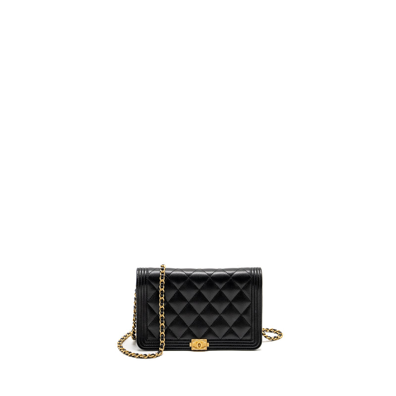 Chanel Boy Wallet On Chain Caviar Black GHW