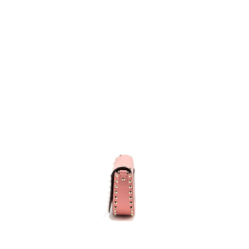 Valentino half moon flap bag calfskin pink LGHW