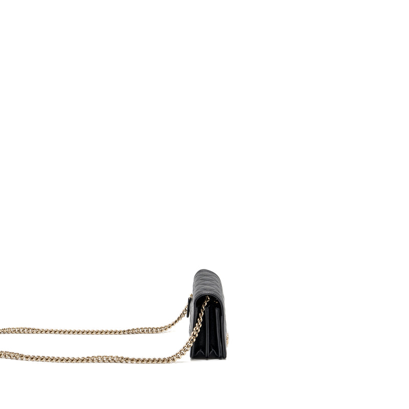 Chanel boy chain clutch caviar black LGHW (microchip)