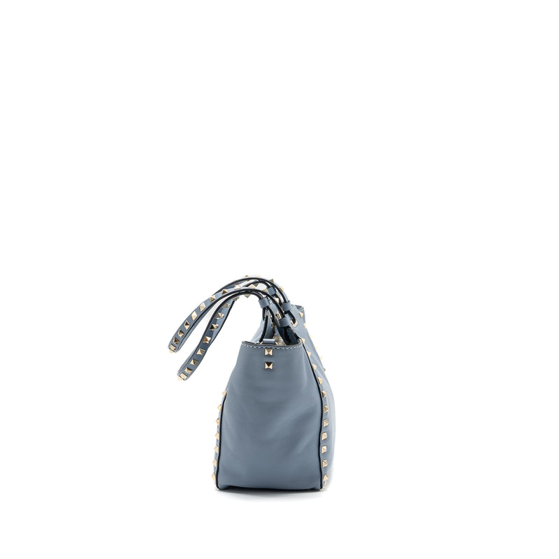Valentino small grainy rockstud bag lambskin light blue LGHW
