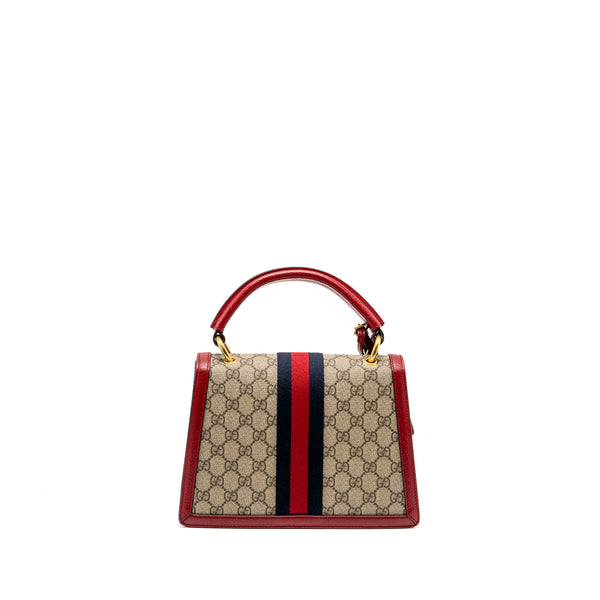 Gucci Queen Margaret Top Handle Bag GG Supreme Canvas Red/ Multicolour GHW