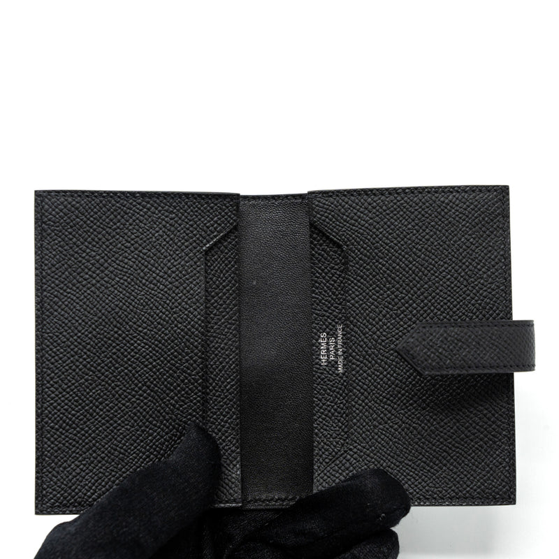 Hermes bearn card holder epsom so black with black hardware stamp Z