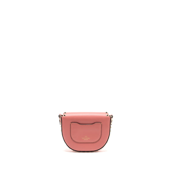 Valentino half moon flap bag calfskin pink LGHW