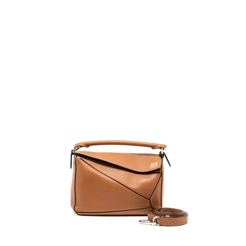 Loewe Small Puzzle Bag Calfskin Tan SHW