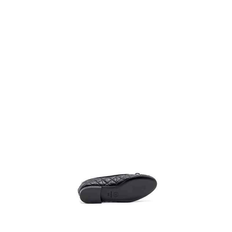 Chanel Size 34 Ballerina Quilted flat Shoes Calfskin Black