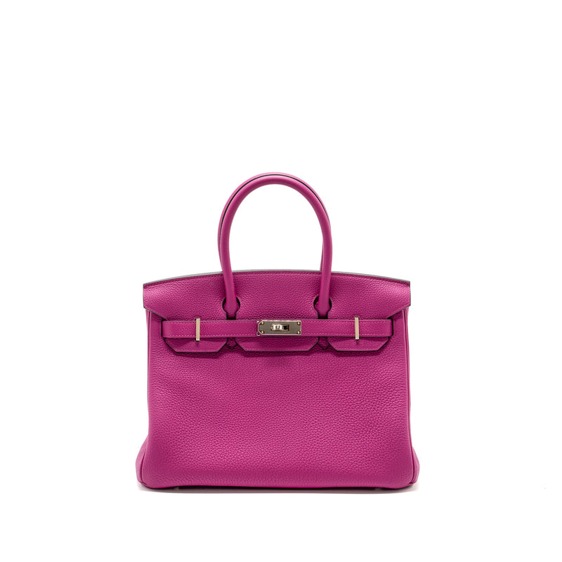 Hermes birkin 30 togo rose pourpre SHW stamp A