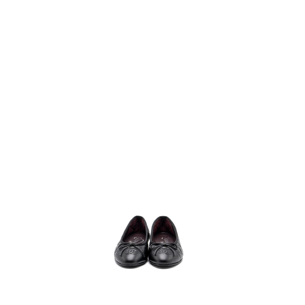 Chanel Size 34 Ballerina Quilted flat Shoes Calfskin Black