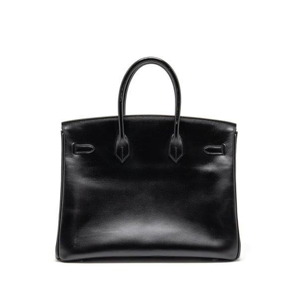 Hermes Birkin 35 Box Black SHW Stamp Square I
