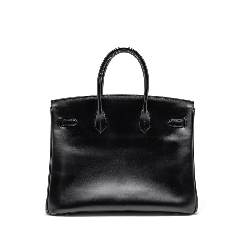 Hermes Birkin 35 Box Black SHW Stamp Square I