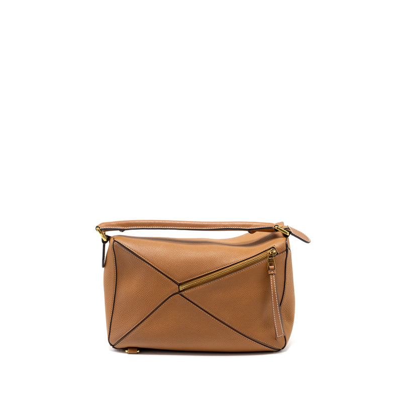 Loewe Medium Puzzle Bag in Grained Calfskin Gold GHW