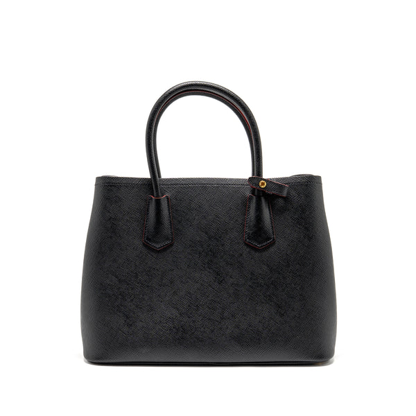 Prada double bag Saffiano calfskin black GHW