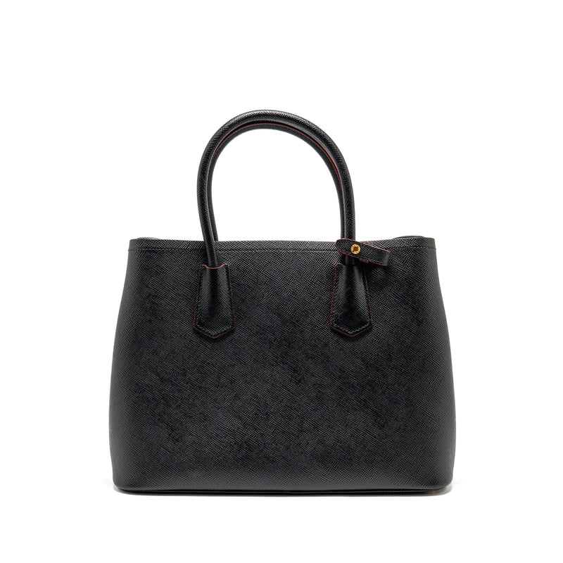 Prada double bag Saffiano calfskin black GHW