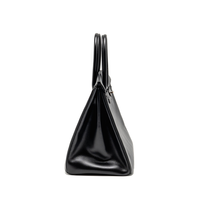 Hermes Birkin 35 Box Black SHW Stamp Square I