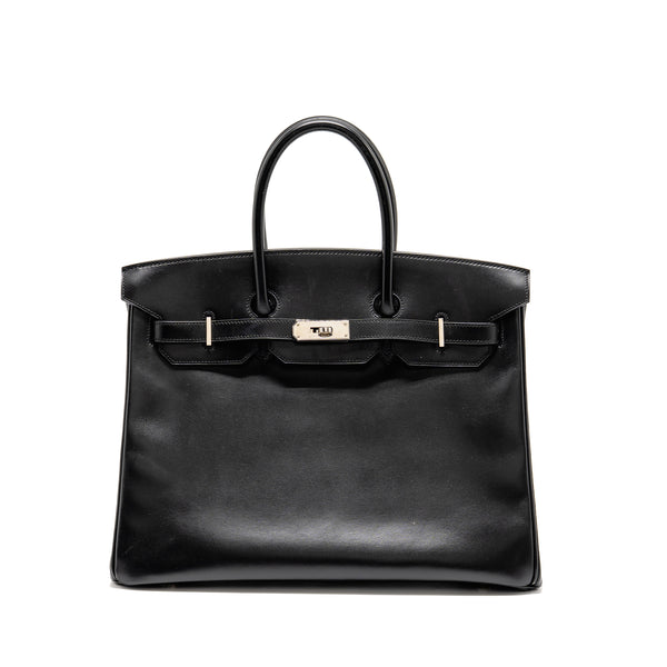 Hermes Birkin 35 Box Black SHW Stamp Square I
