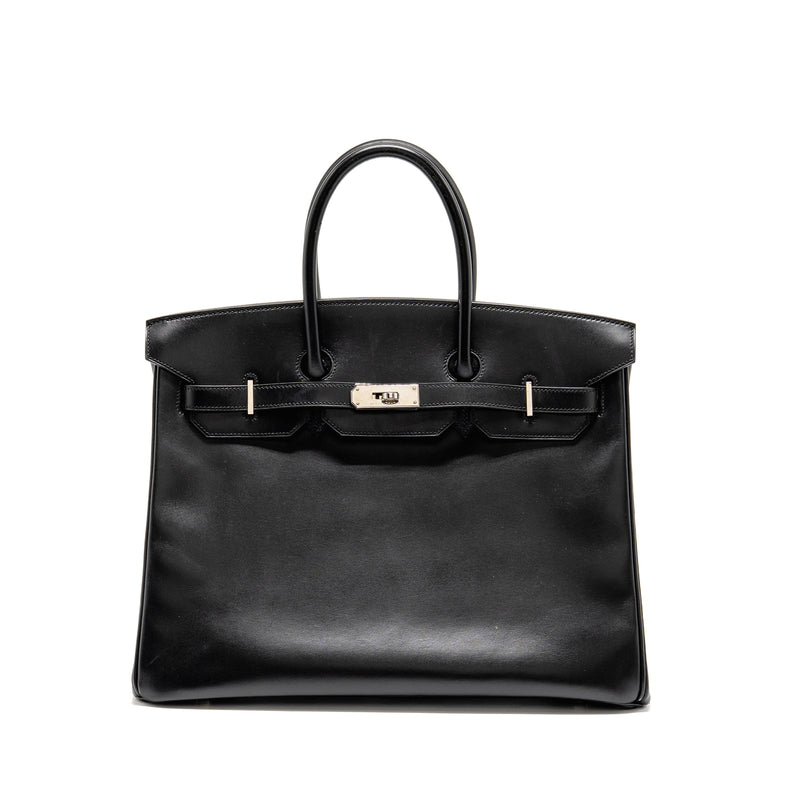 Hermes Birkin 35 Box Black SHW Stamp Square I