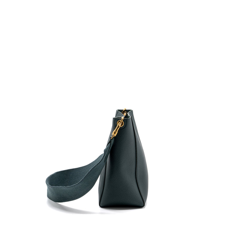 CELINE SMALL SANGLE BUCKET BAG CALFSKIN DARK GREEN GHW