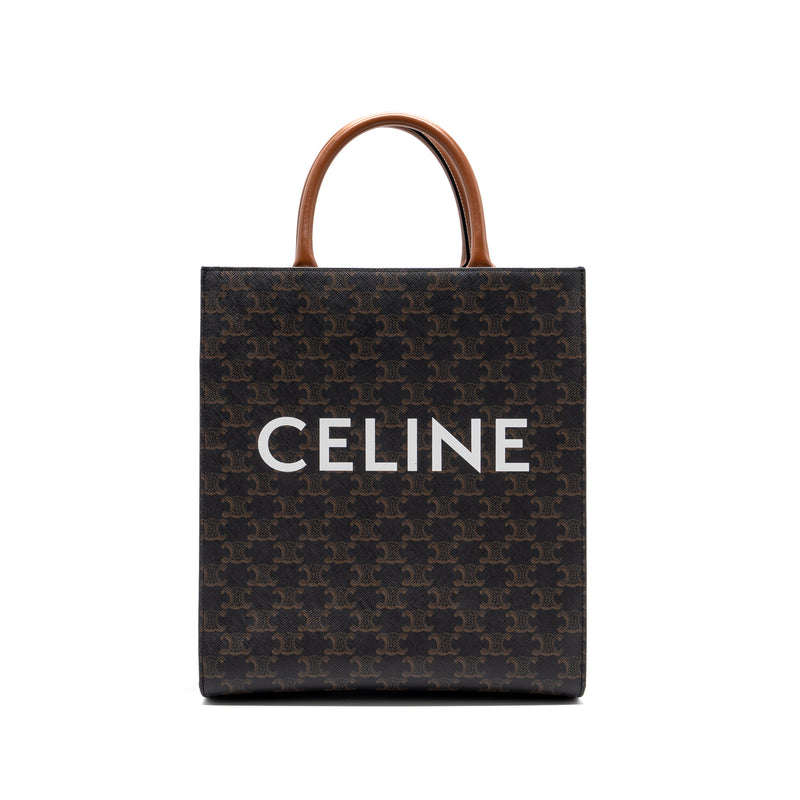 Celine Vertical Cabas Triomphe Canvas/ Leather GHW