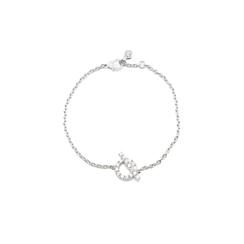 HERMES SIZE ST FINESSE BRACELET WHITE GOLD DIAMONDS