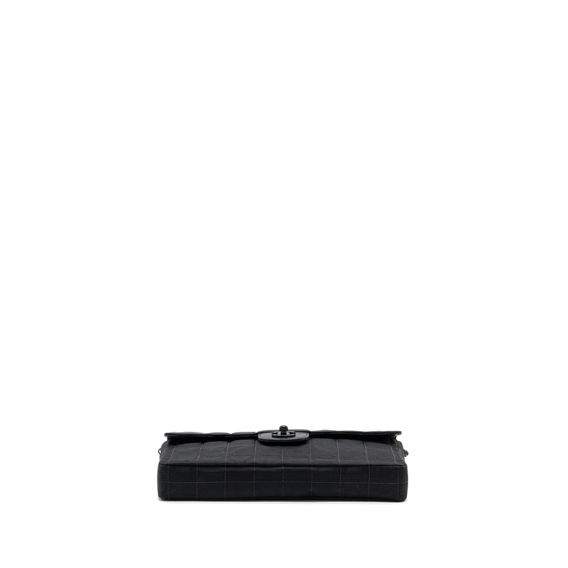 Chanel Vintage Flap Bag Fabric Black With Black Hardware
