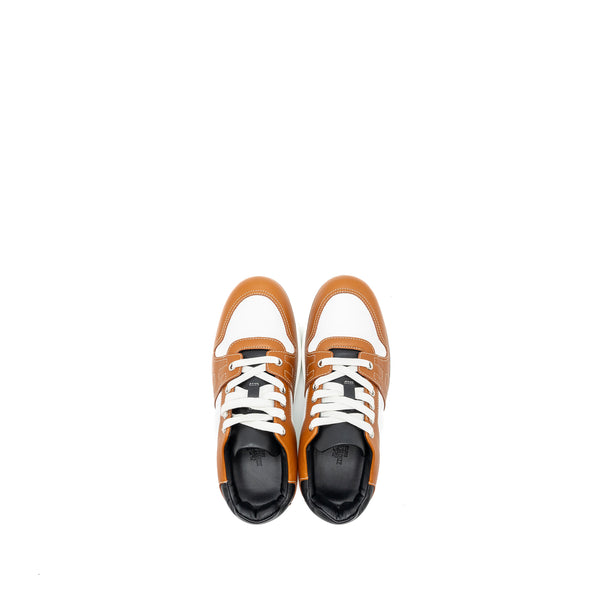 Hermes Size 35 Free Sneaker Calfskin Black/Gold/White SHW