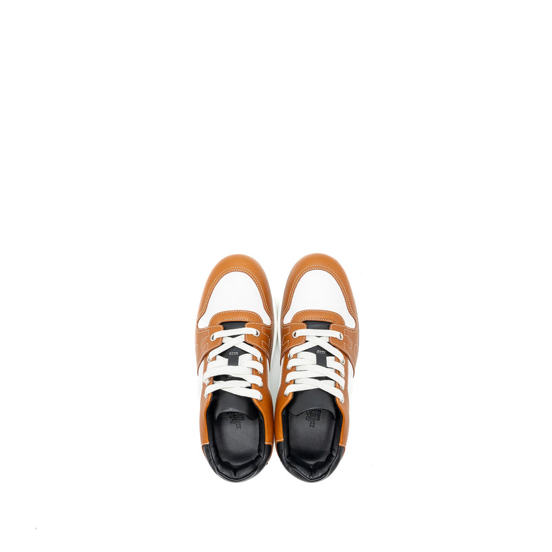 Hermes Size 35 Free Sneaker Calfskin Black/Gold/White SHW