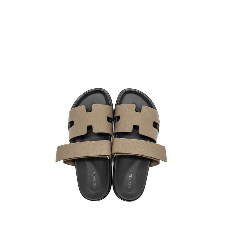 Hermes Size 39 Homme Chypre Sandals Epsom Etoupe