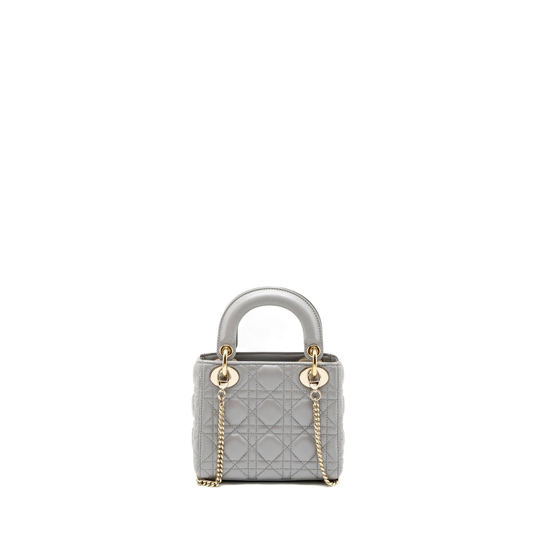 Dior Mini Lady Dior Lambskin Grey LGHW