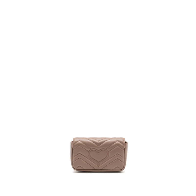 Gucci Super Mini GG Marmont Bag Calfskin Beige GHW