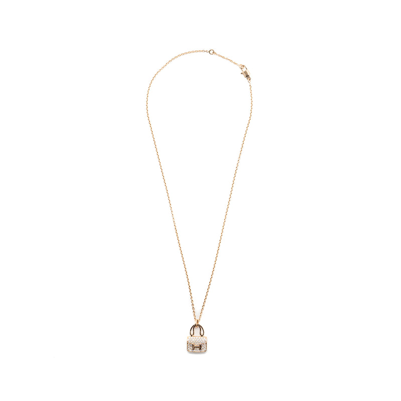 Hermes Amulettes Constance pendant rose gold with diamonds