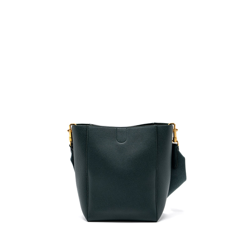 CELINE SMALL SANGLE BUCKET BAG CALFSKIN DARK GREEN GHW