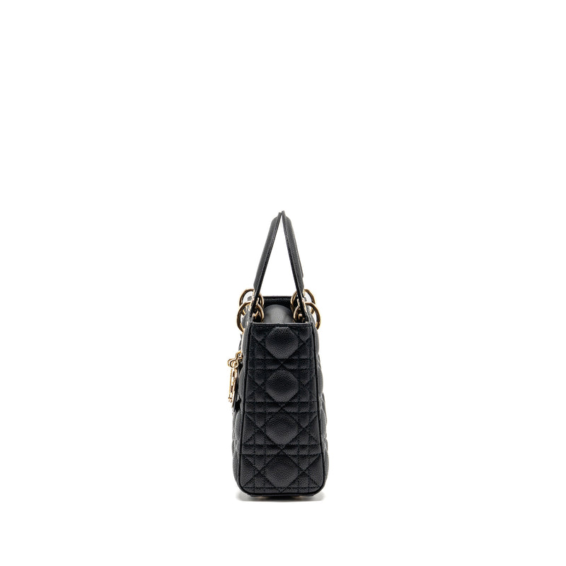 Dior Small Lady Dior Bag Grained Cannage Calfskin Black LGHW