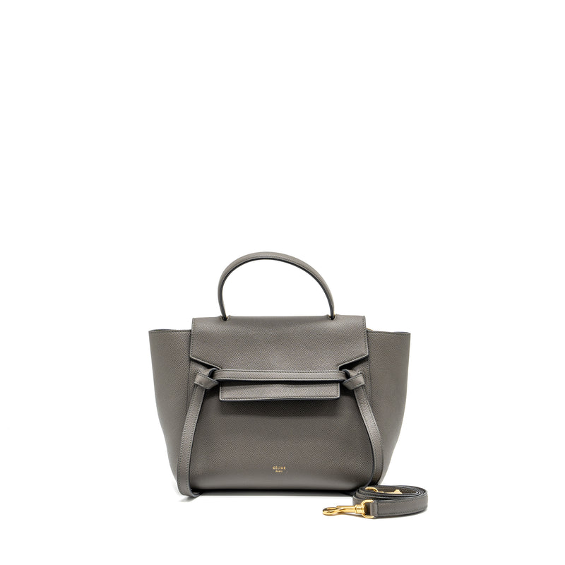 Celine Micro Belt Bag Grained Calfskin Grey GHW