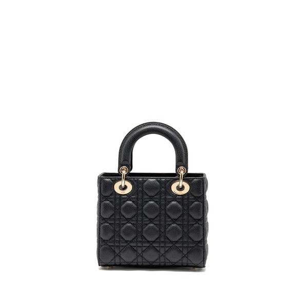 Dior Small Lady Dior Bag Grained Cannage Calfskin Black LGHW