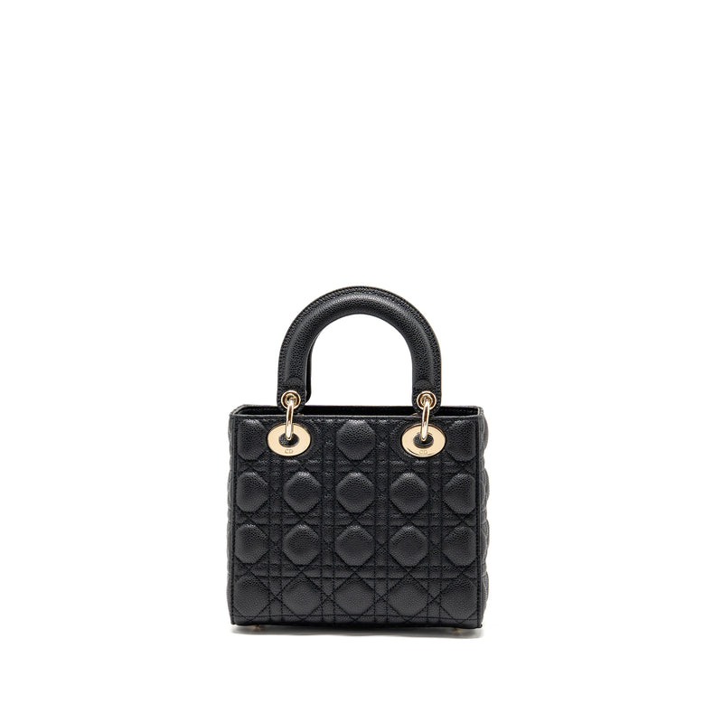 Dior Small Lady Dior Bag Grained Cannage Calfskin Black LGHW