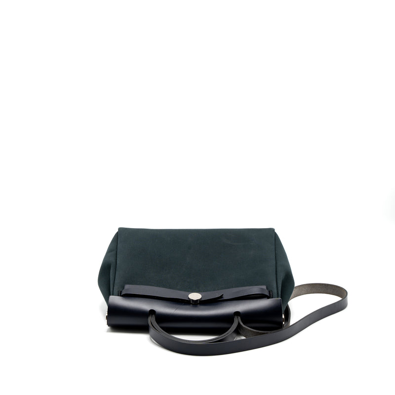 Hermes Herbag 31 Zip Bag Canvas/Vache Hunter Vert Cypres/Vert Olive/Blue Indigo SHW Stamp Z