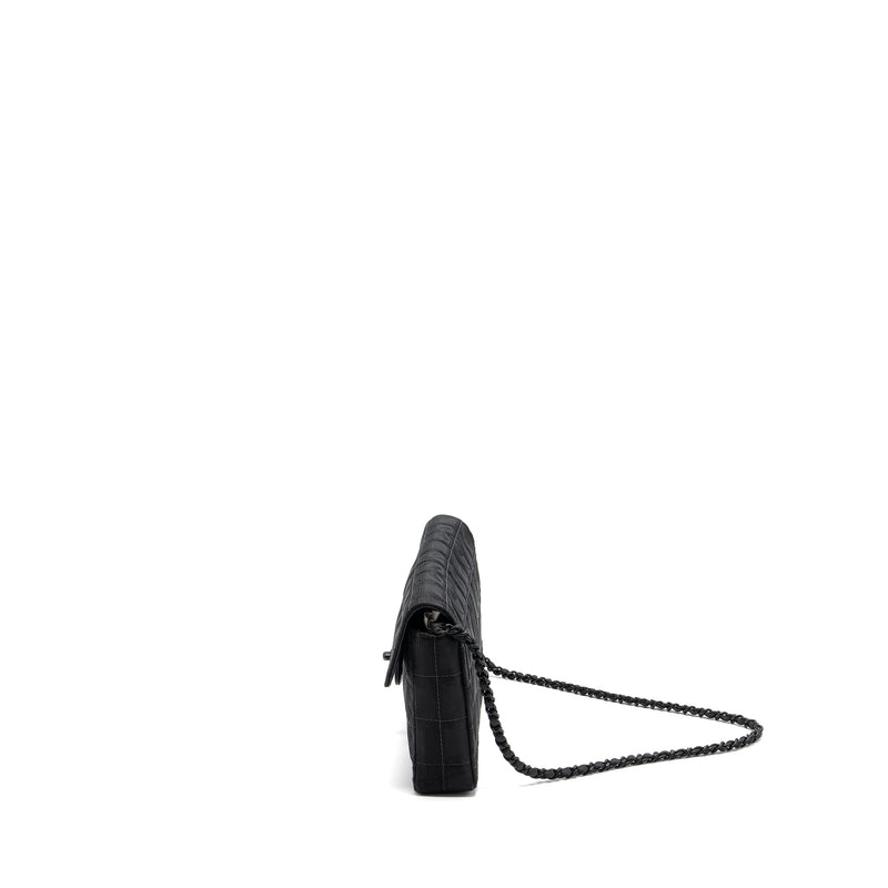 Chanel Vintage Flap Bag Fabric Black With Black Hardware